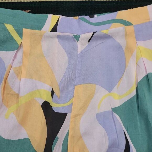 NWT Eloquii Printed Wide Leg Palazzo High Rise Pants Plus Sz 16 Pastel Pull On - Picture 11 of 11